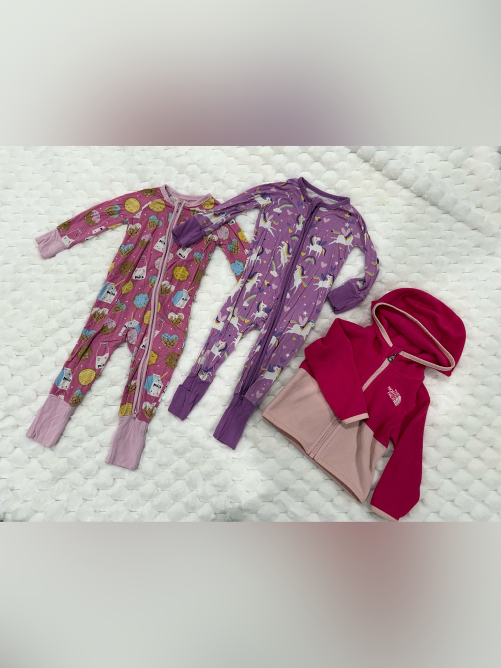 Little Sleepies and North Face 3-6 month bundle